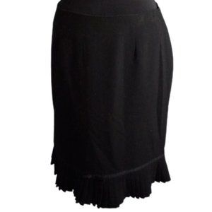 Worthington 8 Skirt Black Stretch Pleated Hem Pencil